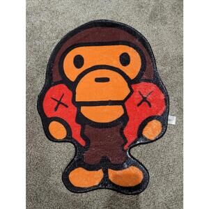 NEW Hypebeast BAPE x KAWS Baby Milo Tufted Rug Ape Monkey 29x25" Streetwear